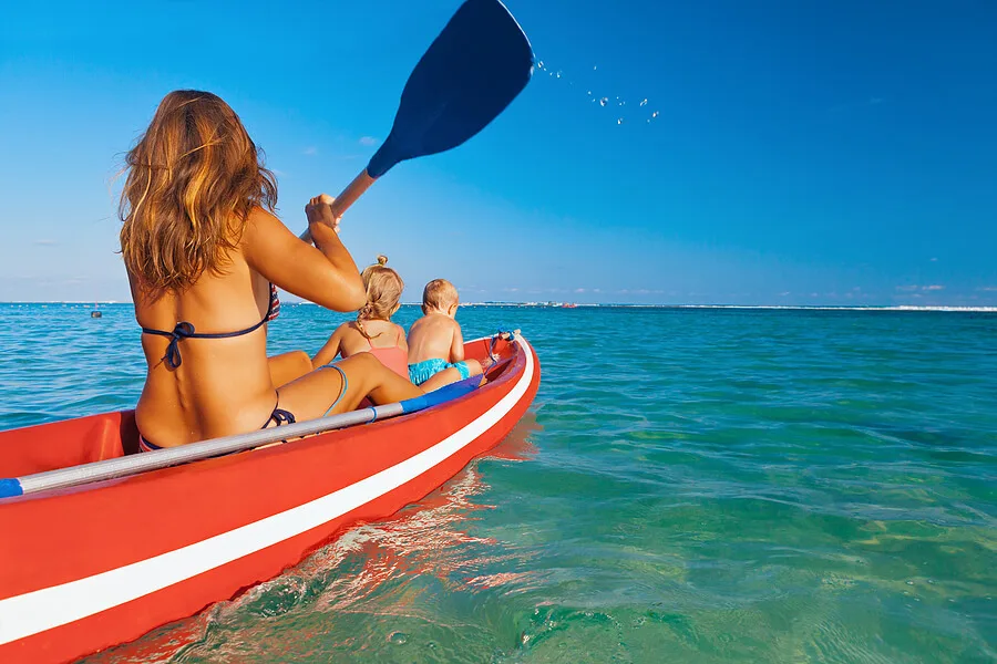 Playa Blanca Villa family kayak trip mother kids Playa Blanca Villa family kayak trip mother kids