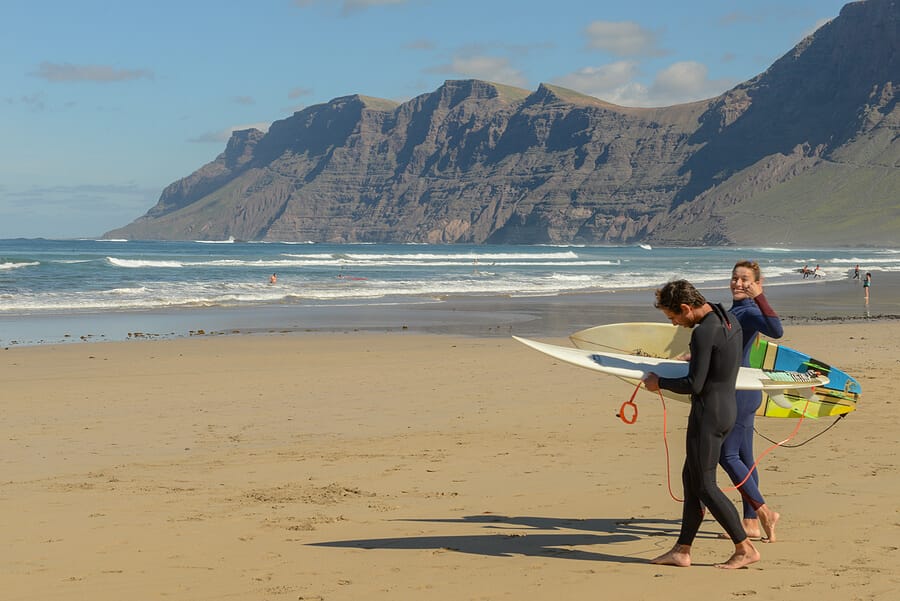 Playa Blanca Villa surf on Famara Beach Lanzarote