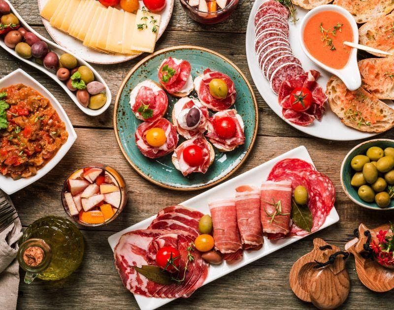 Playa Blanca Lanzarote table full with spanish tapas